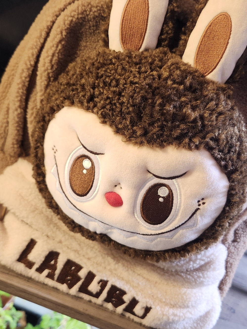 POP MART Labubu Pop Land Exclusive Berber Fleece Backpack Brown